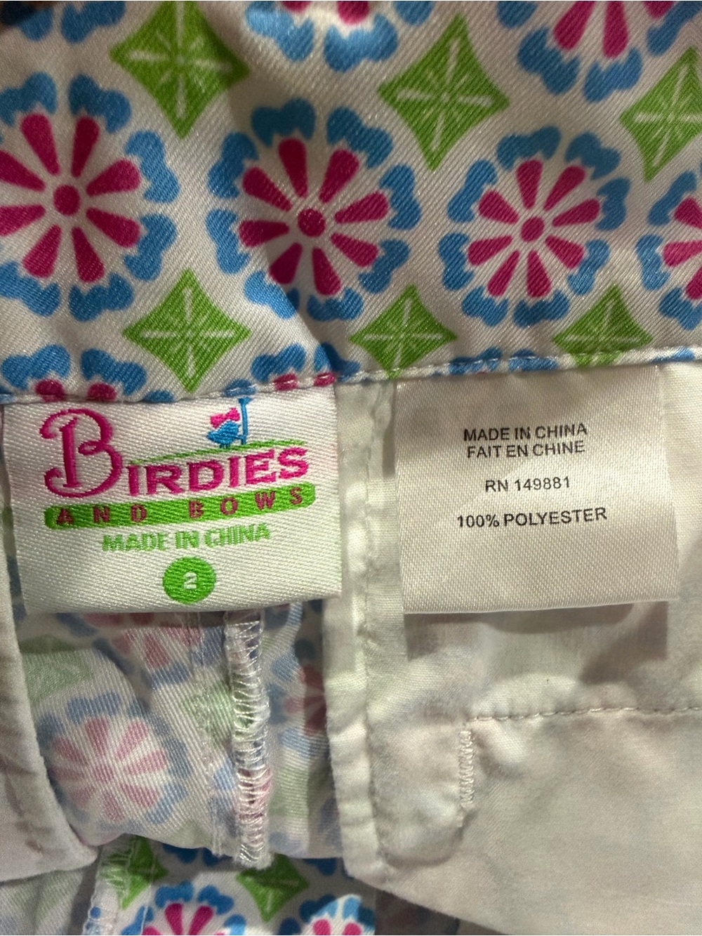 Birdies and Bows Swinging Scalloped Golf Shorts Driving Dots Size 2 - Picture 6 of 6